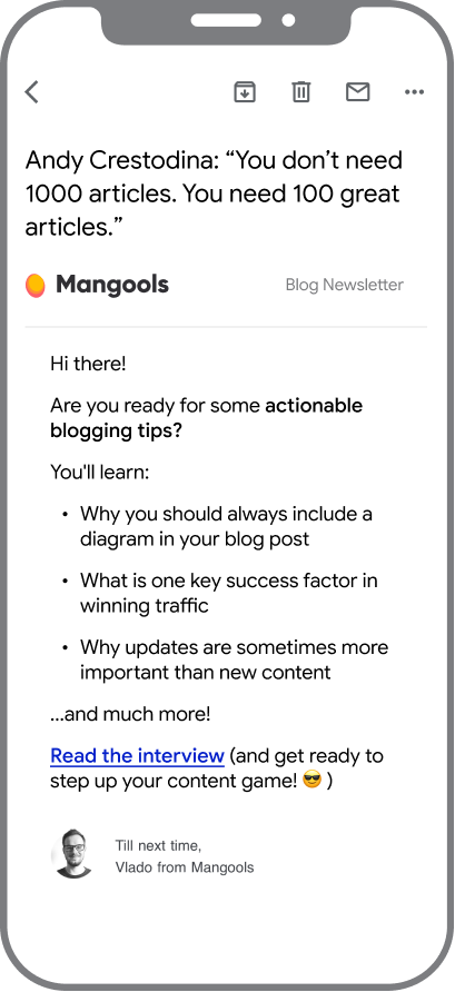 Mangools email newsletter preview 3