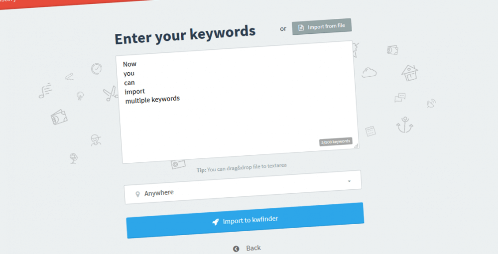 Old keyword import in KWFinder