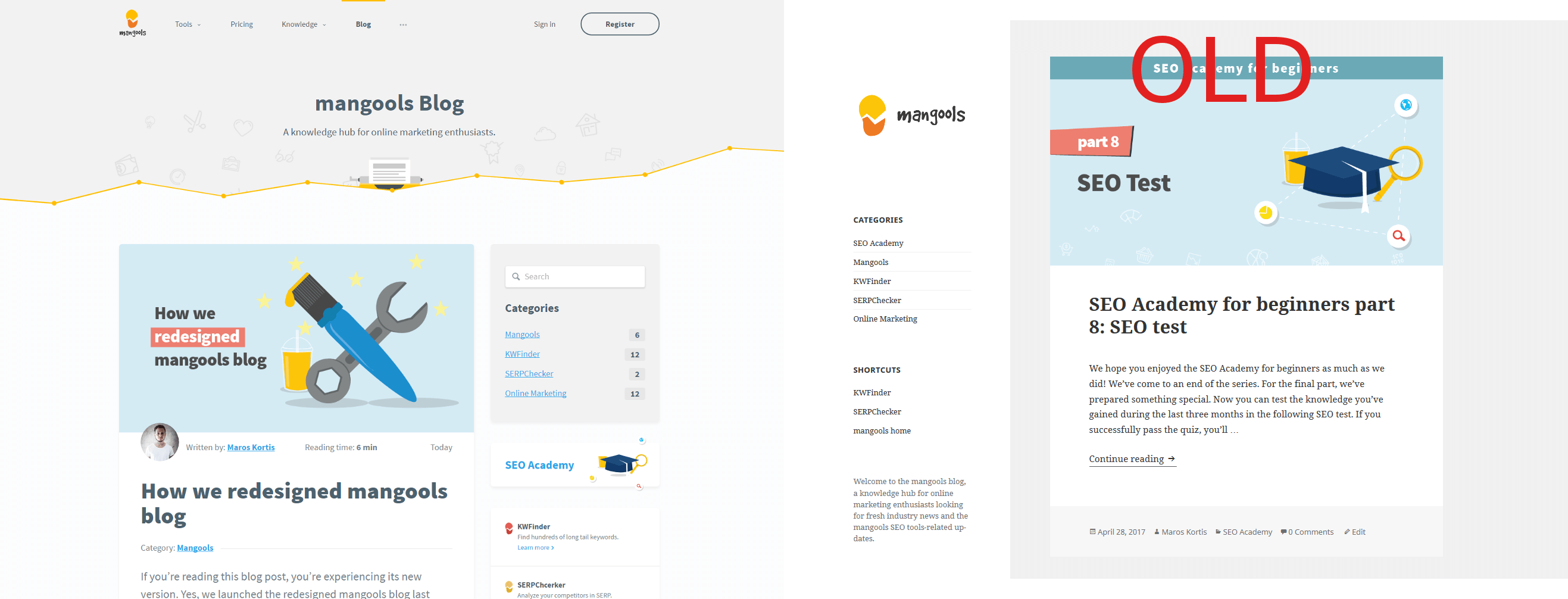 redesigned mangools blog wordpress