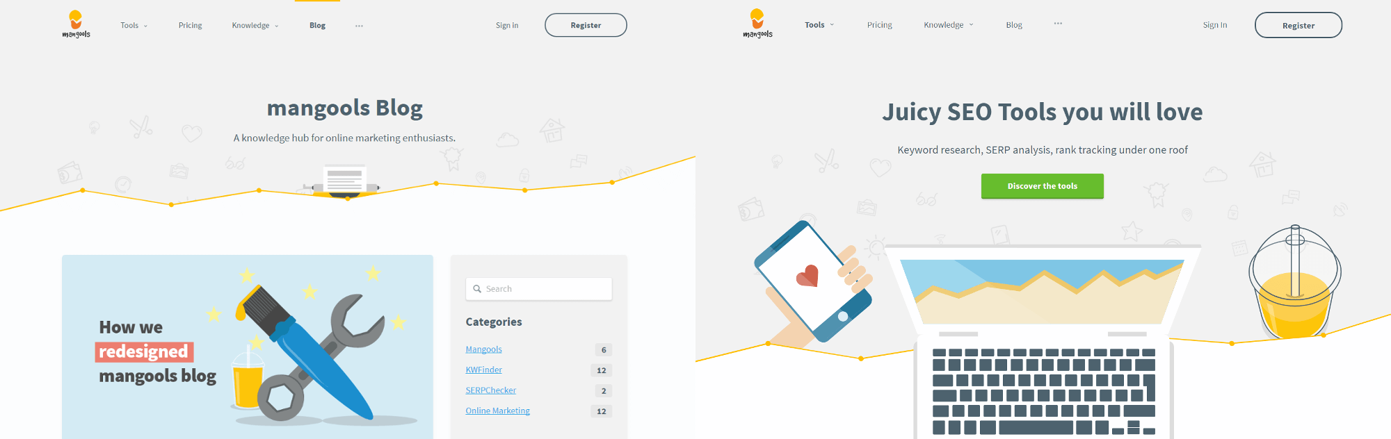 redesigned mangools blog template
