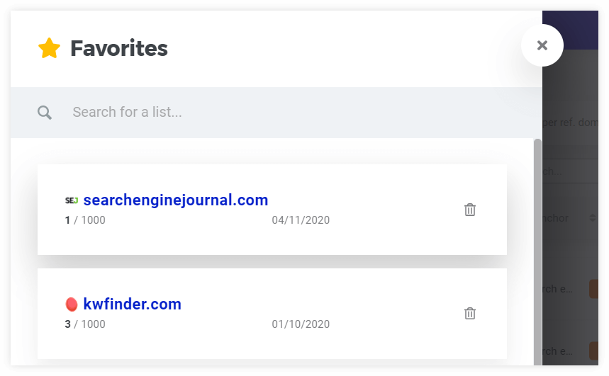 LinkMiner Favorites