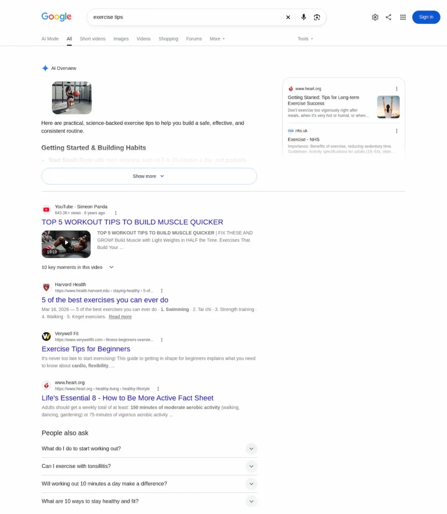 Google SERP from US location - example (by Mangools SERPChecker)
